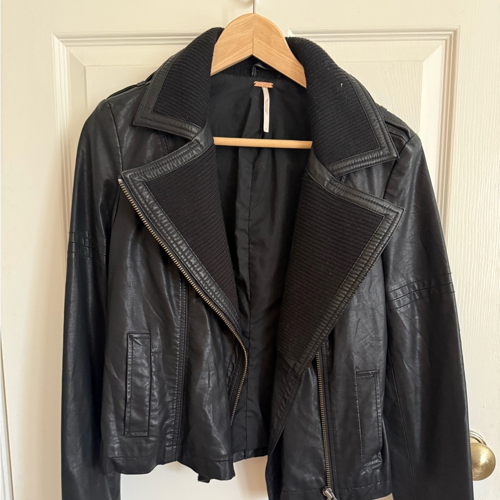 Free People Black Leather Jacket